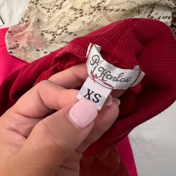 Pj Harlow Red Satin Jolie Capri Pajama Pant - Picture 3 of 4